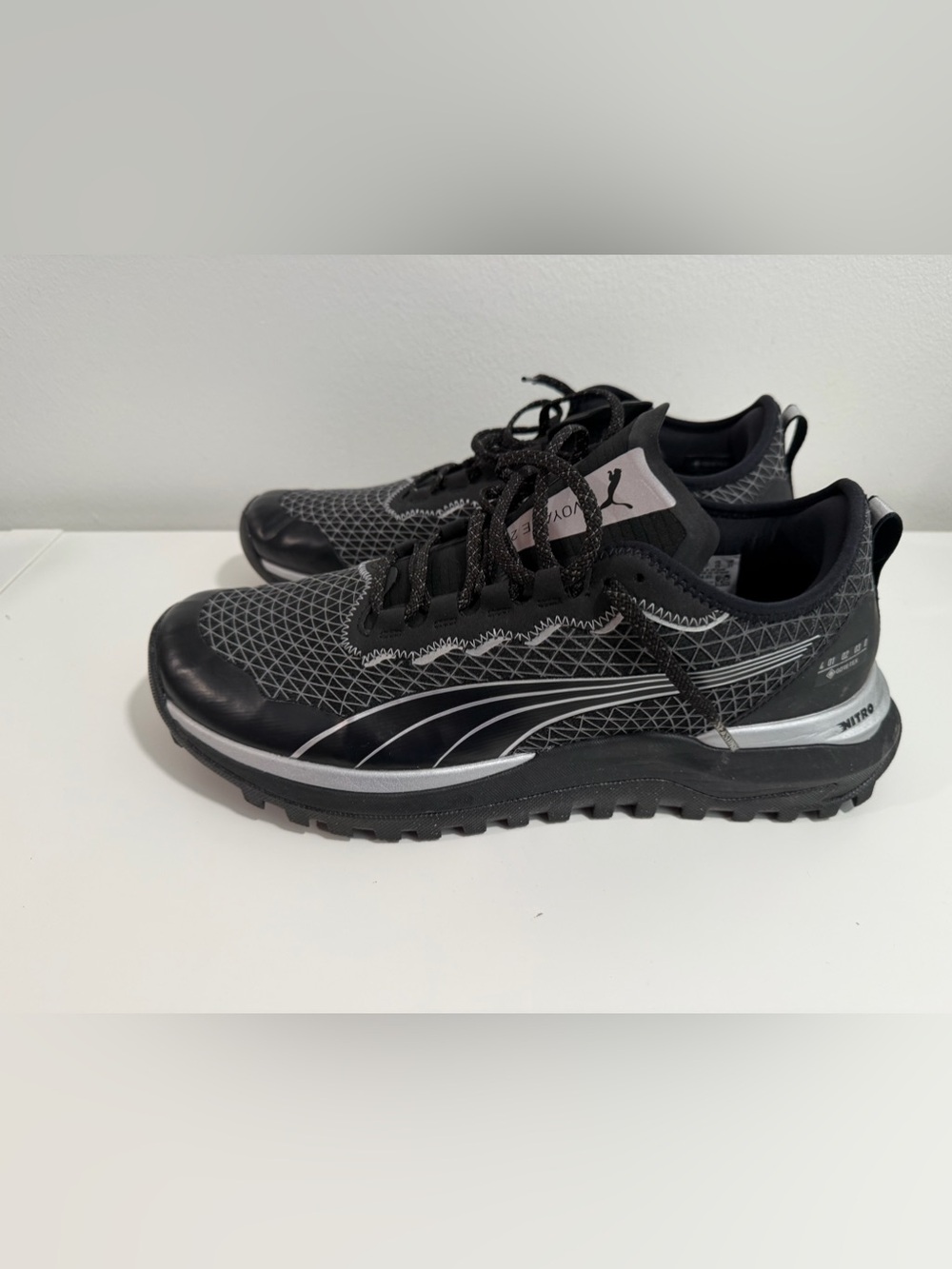 Puma gore Tex Black & Silver Running Sneakers
